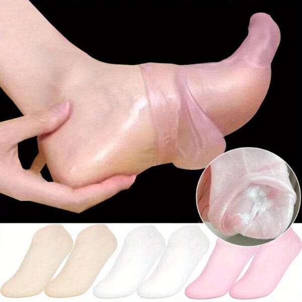 Silicone Moisturizing Gel Socks For Cracked Feet - Image 4